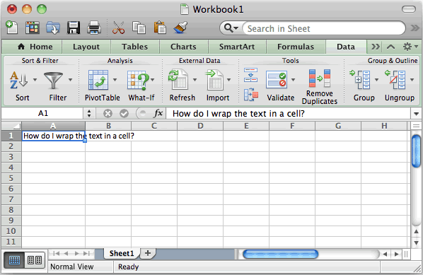 Insert text box in excel